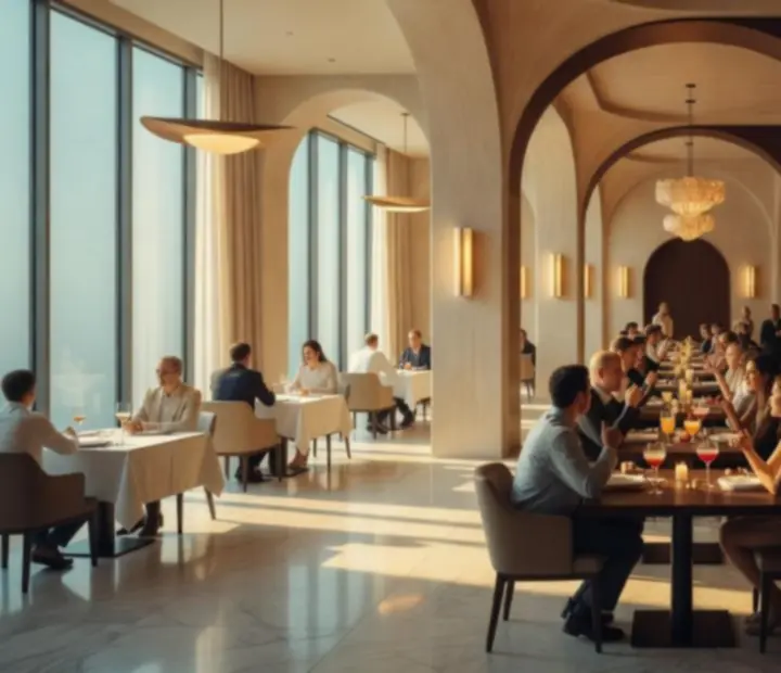 Vue de Tableivoire se transformant de l’après-midi à la nuit avec éclairages et ambiance festive